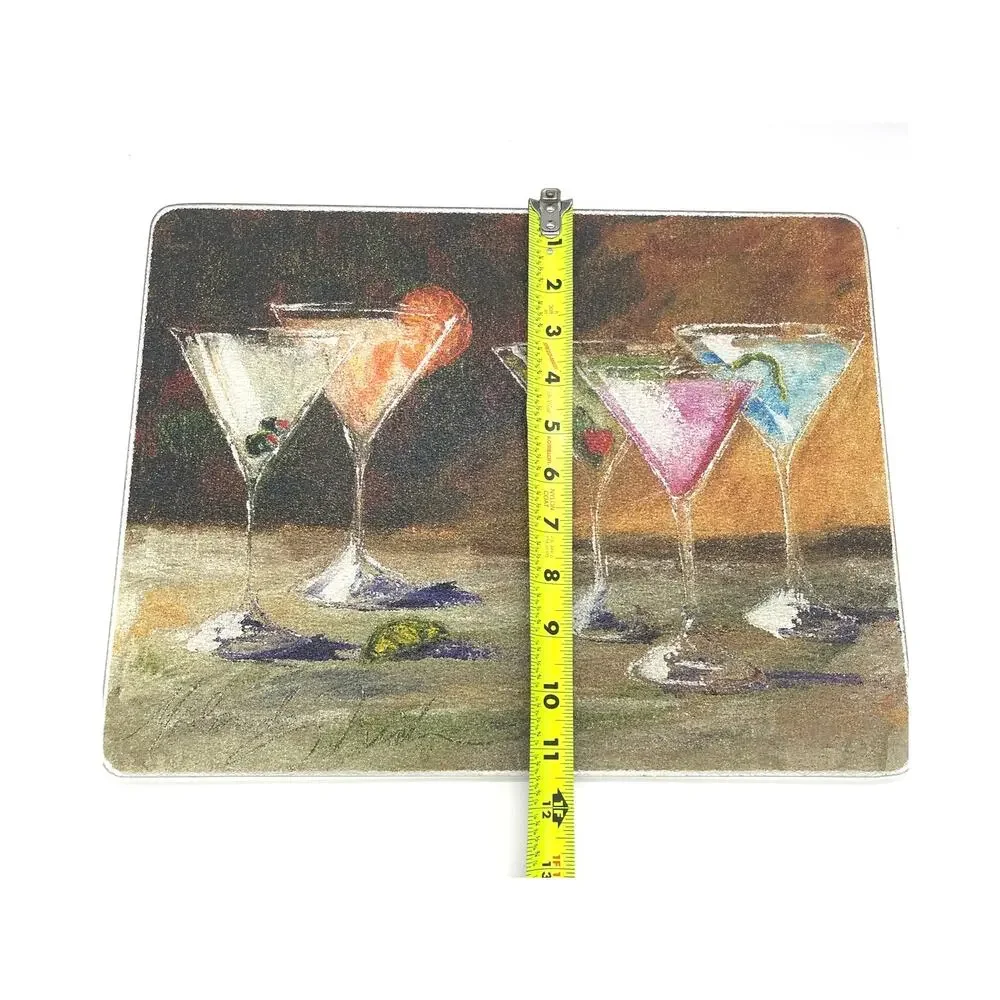 Martini Glass Bar Kitchen Glass Cutting Board 15